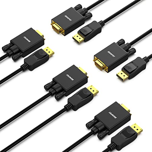 BENFEI DisplayPort to VGA 6 Feet Cable, Uni-Directional DP DisplayPort Computer to VGA Monitor Cable Male to Male Gold-Plated Cord Compatible with Lenovo, Dell, HP, ASUS and Other Brand 1 PACK