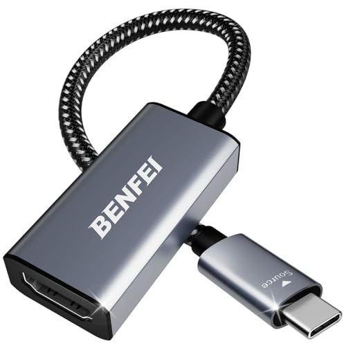 BENFEI USB C to HDMI Adapter, USB Type-C to HDMI Adapter [Thunderbolt 3/4 Compatible] with iPhone 15 Pro/Max, MacBook Pro/Air 2023, iPad Pro, iMac, S23, XPS 17, Surface Book 3 and More 1 Gray