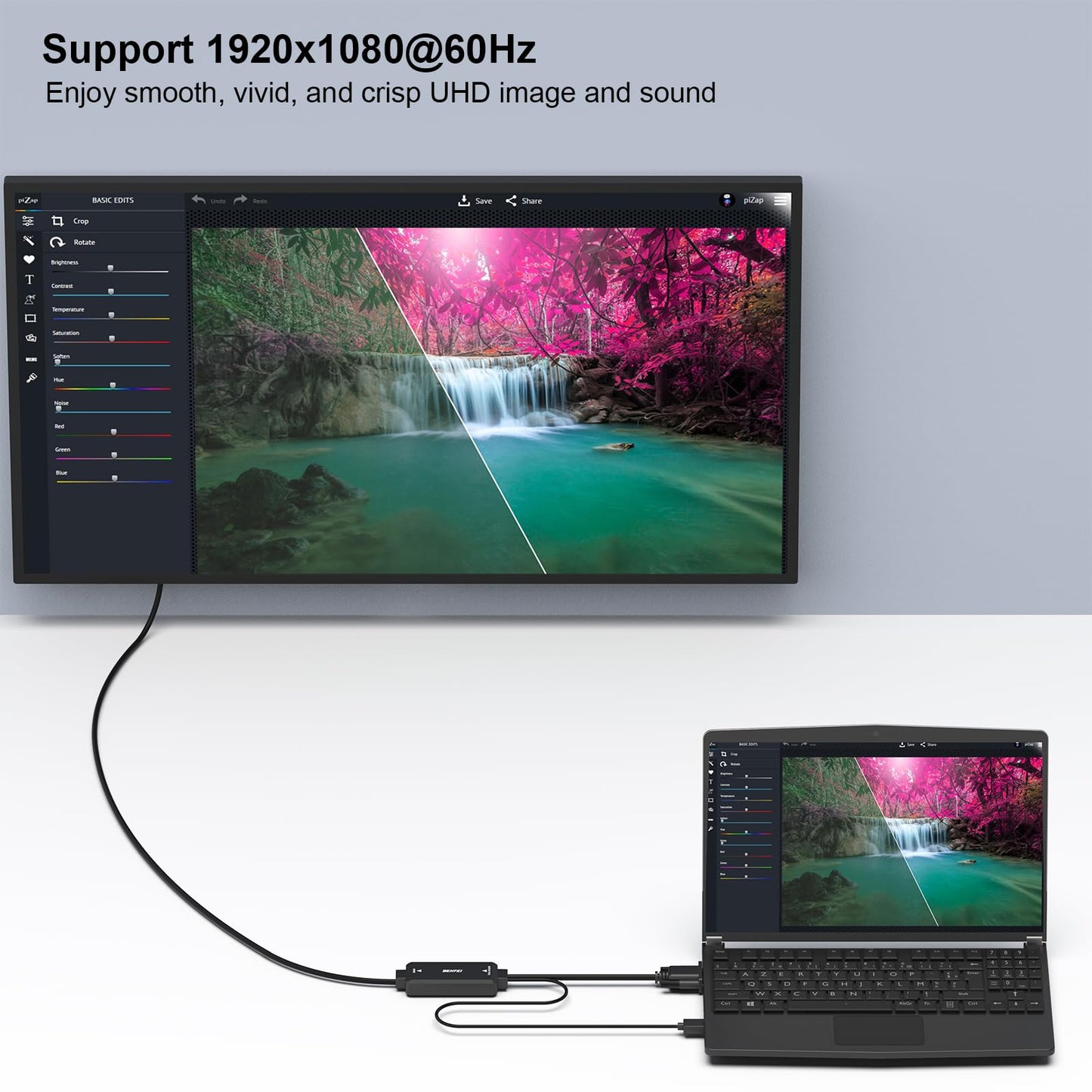 BENFEI VGA to HDMI Cable with Audio, 6 Feet 1080P Cable from VGA Computer/Laptop to HDMI Monitor/TV(Not Bidirectional)