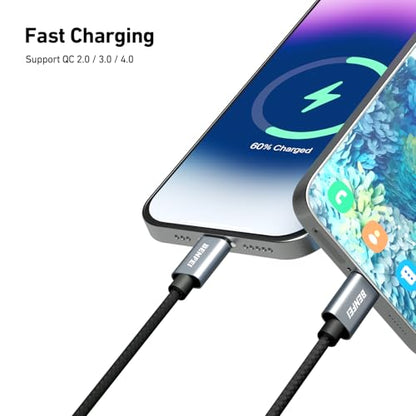 BENFEI Tangle-Free Silicone USB Type-C to A Fast Charging Cable[3A,6.6ft,Aluminum Shell, Woven Design] for for Samsung Galaxy Note 10 Note 9/S10+ S10, LG V30